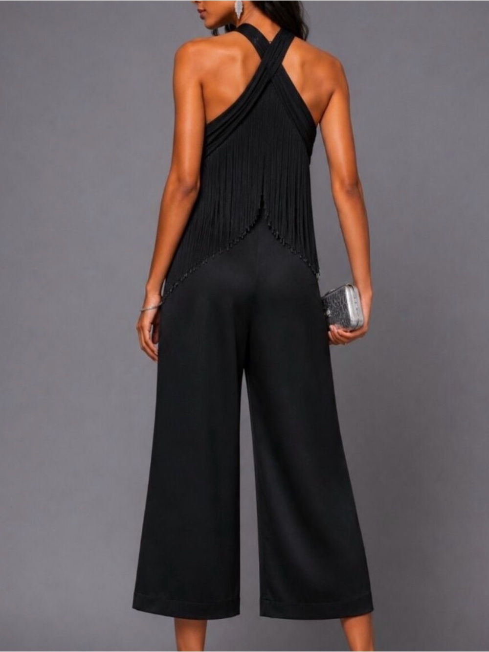Rachel Zoe Black Fringe Jumpsuit “Maria” - Picture 7 of 8